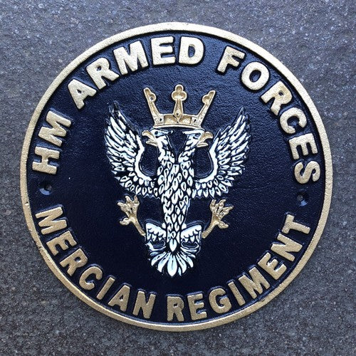 H M Armed Forces Mercian Regiment Cast Iron Sign