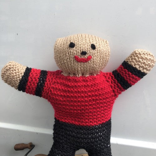 Teddy Hand Knitted 34 Cms Brand New
