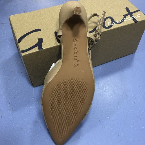 Beige Sling backs Leather Insole Size 5