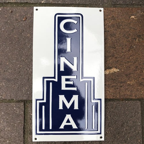 Cinema Enamel Sign