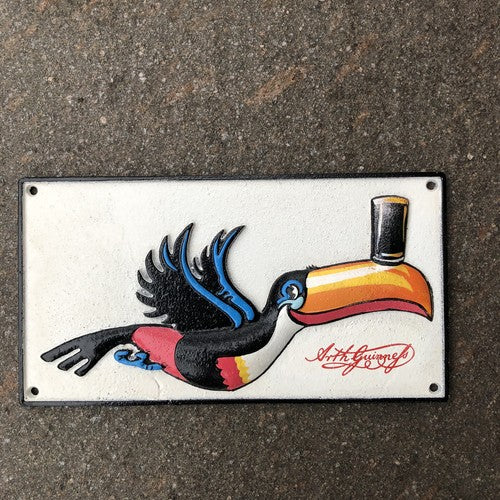 Guinness Flying Toucan Cast Iron Plaque