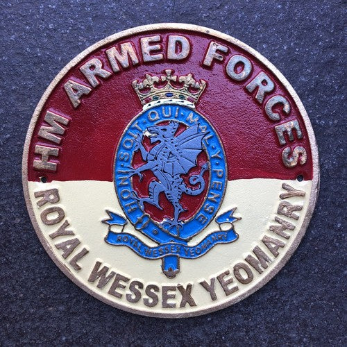 H M Armed Forces Royal Wessex Yeomanry Cast Iron Sign