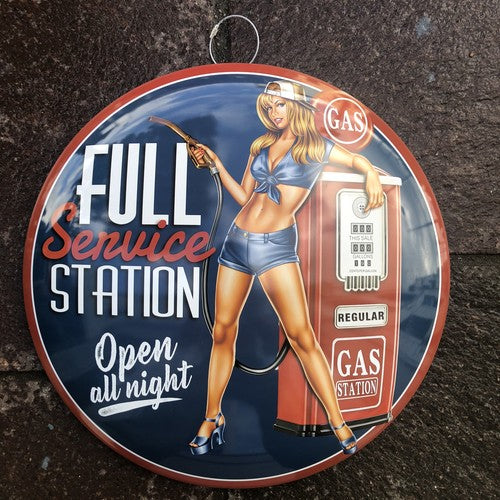 Service Station 40 Cms Domed Metal Sign