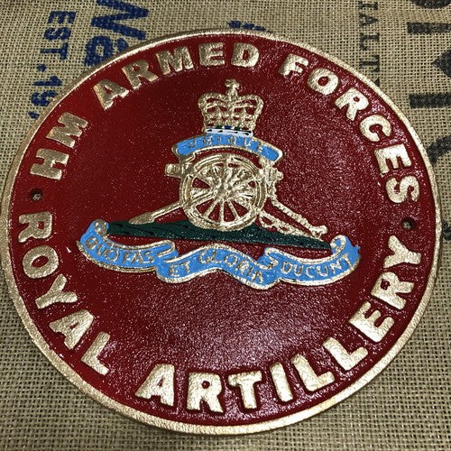 HM Armed Forces Royal Artillery Cast Iron Sign