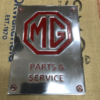 MG Parts & Service Polished Aluminium Sign
