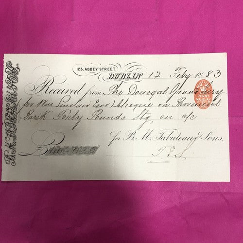 Payment Receipt From The Donegal Grand Jury