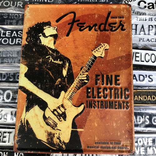 Fender Fine Electric Instruments Metal Sign