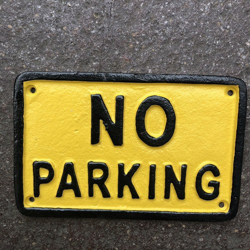 No Parking Cast Iron Sign