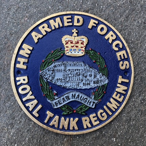 H M Armed Forces Royal Tank Regiment Cast Iron Sign