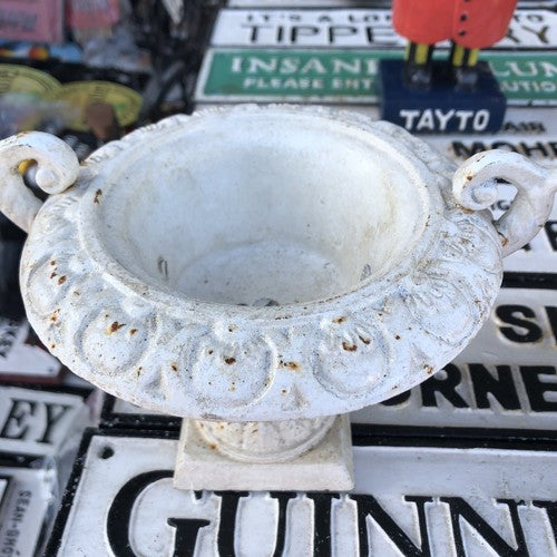 Pair Of Cast Iron Vintage Style Urns