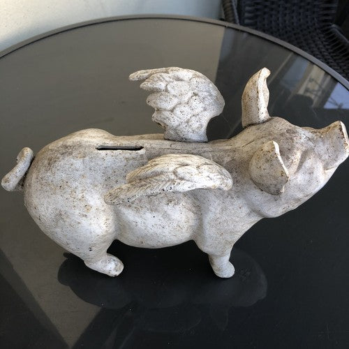 Cincinnati State Cast Iron Flying Pig Money Box