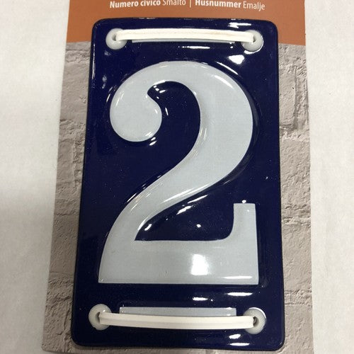 Enamel House Number 2 French Style