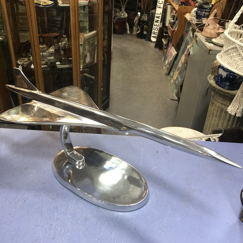 Concorde Large Polished Aluminium Model On Base