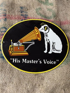 His Masters Voice Enamel Sign Vintage Style