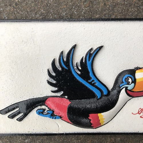 Guinness Flying Toucan Cast Iron Plaque