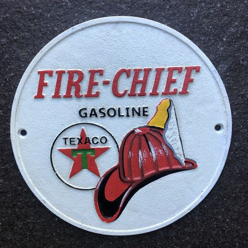 Fire Chief Gasoline Cast Iron Sign