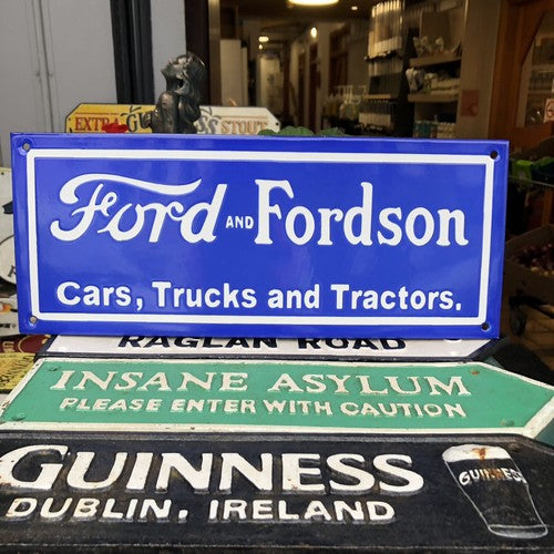 Ford And Fordson Enamel Sign
