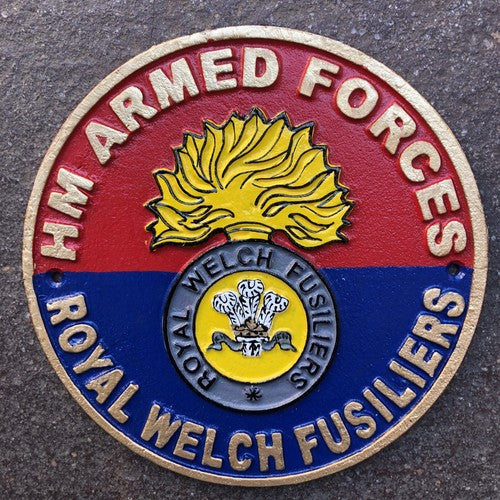 HM Armed Forces Royal Welch Fusiliers Cast Iron Sign