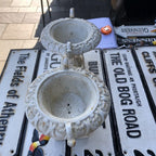 Pair Of Cast Iron Vintage Style Urns