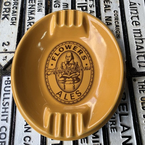 Flowers Ales Vintage Ceramic Ash Tray