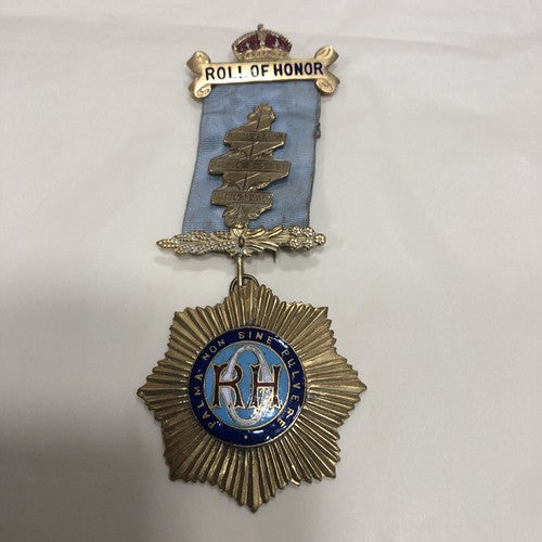 Masonic Roll Of Honor Gilt And Enamel Medal Local Interest