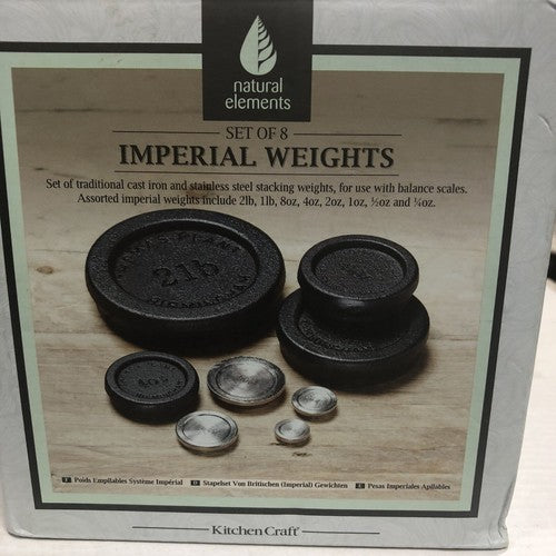 Traditional Balance Scales And Set Of 8 Imperial Weights