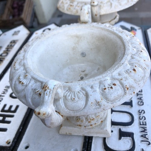 Pair Of Cast Iron Vintage Style Urns