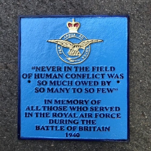 Never In The Field Of Human Conflict Cast Iron Sign