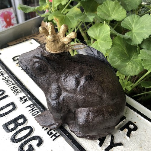 Frog Prince Cast Iron Garden Home Ornament