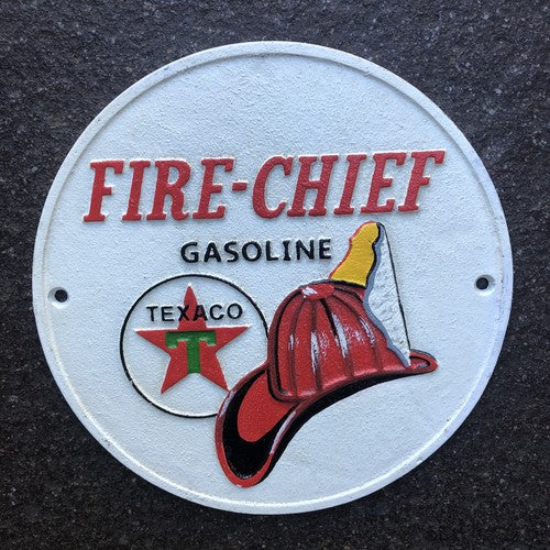 Fire Chief Gasoline Cast Iron Sign