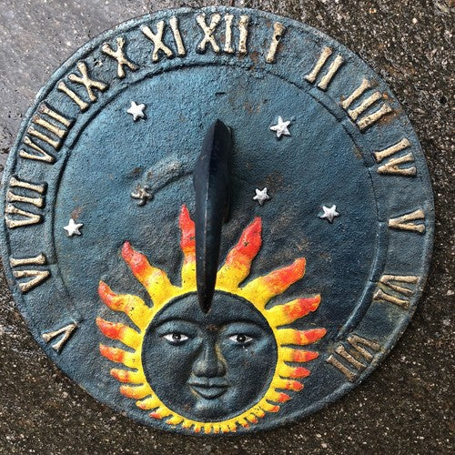 Vintage Sundial Sun Moon & Stars Cast Iron