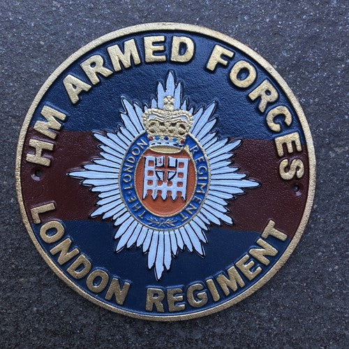 HM Armed Forces London Regiment Cast Iron Sign