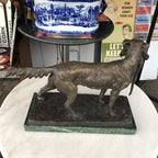 Bronze Gun Dog On Marble Base