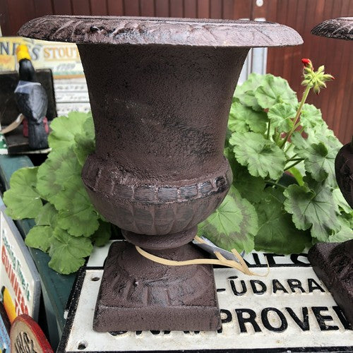Cast Iron Pair Garden Urns 20 Cms High