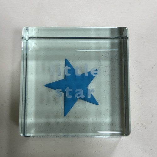 Spaceform Text Token Cube Little Star Blue
