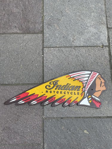 Indian Motorcycle Cast Iron Head Sign Extra Large