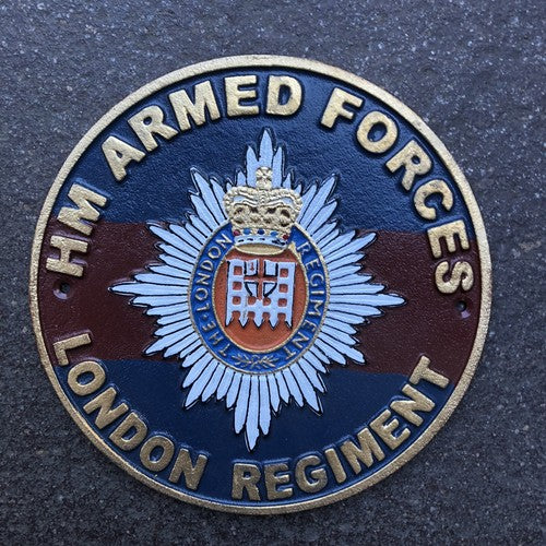 HM Armed Forces London Regiment Cast Iron Sign