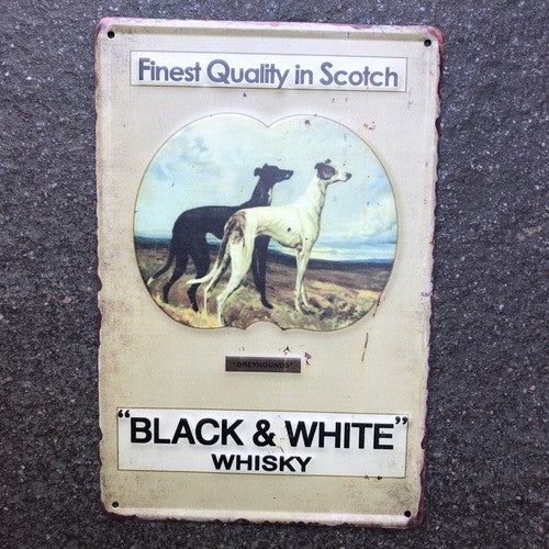 Black & white Whisky Scotch Metal Sign