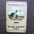 Black & white Whisky Scotch Metal Sign