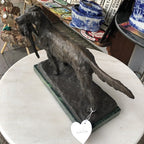 Bronze Gun Dog On Marble Base