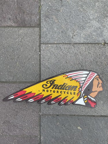 Indian Motorcycle Cast Iron Head Sign Extra Large