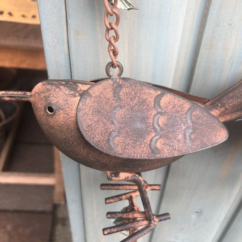 Two Robin Redbreast Hanging Metal Bell