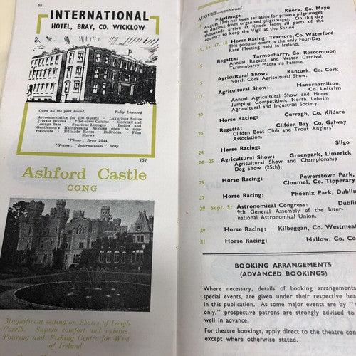 Calendar Of Events Ireland 1955 & Ireland The Western Counties