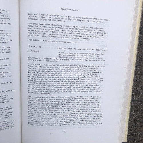 Macartney In Ireland 1768- 72 By P.R.O.N.I.