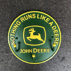 Nothing Runs Like A Deere Metal Hook