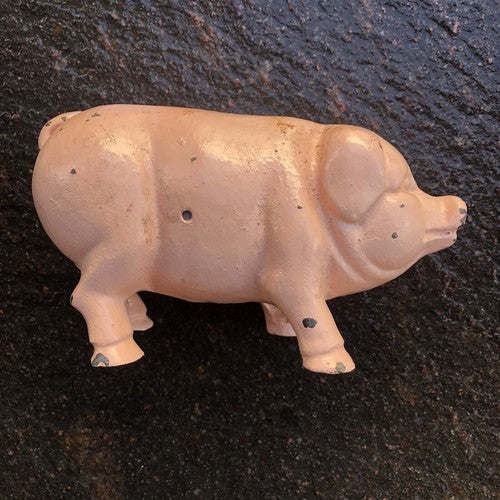 Original Vintage Cast Iron Pig Money Box