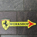Ferrari Cast Iron Workshop Arrow Cast Iron Sign