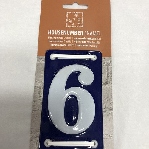 Enamel House Number 6 French Style