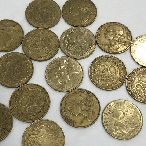 France 20 Centimes Aluminium Bronze Coins