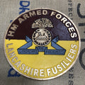 H M Armed Forces Lancashire Fusiliers Cast Iron Sign